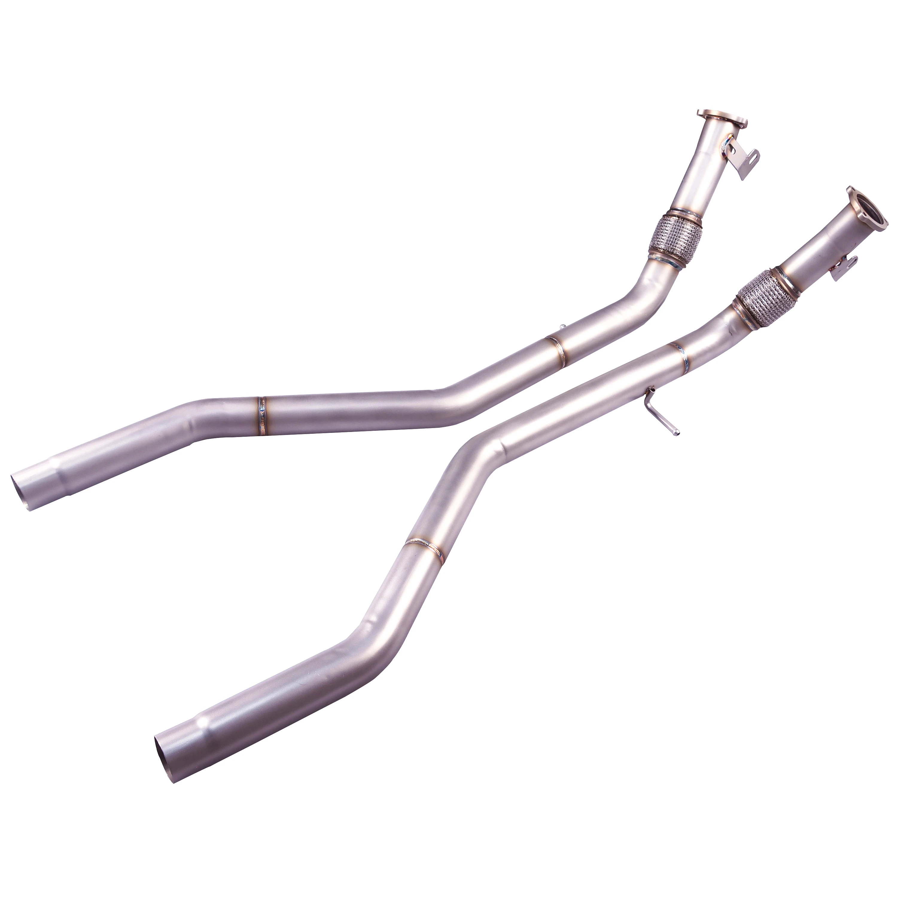 Suitable for 19~23 Porsche Cayenne modified front pipe stainless steel equal length medium pipe expanded acoustic exhaust pipe