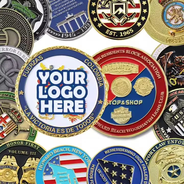 

Personalized Custom Logo Challenge Coins Manufacturer 3D Zinc Alloy Gold Silver Metal Enamel Collection Custom Coins