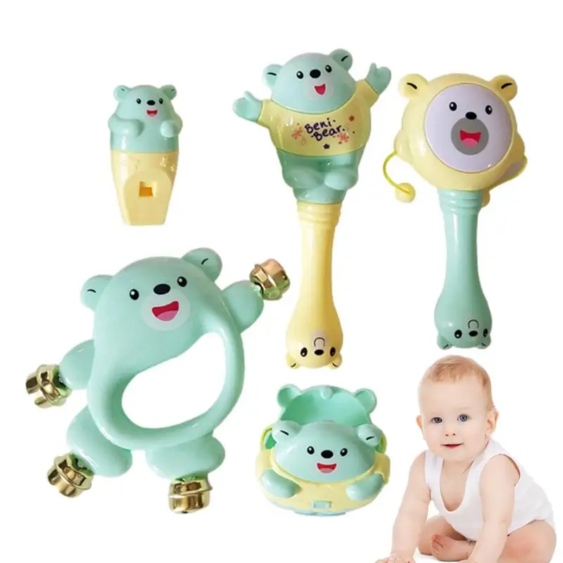 

Kids Rattle Toys Rattle Toys Sensory Toy 5PCS Grab Hand Rattle Learning Music Toy Safe Rattle Set Grab And Shake Sensory Rattle