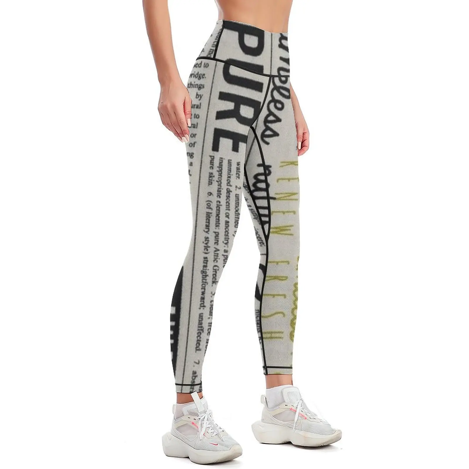 Newspaper Leggings Jogger pants gym clothing Womens Leggings