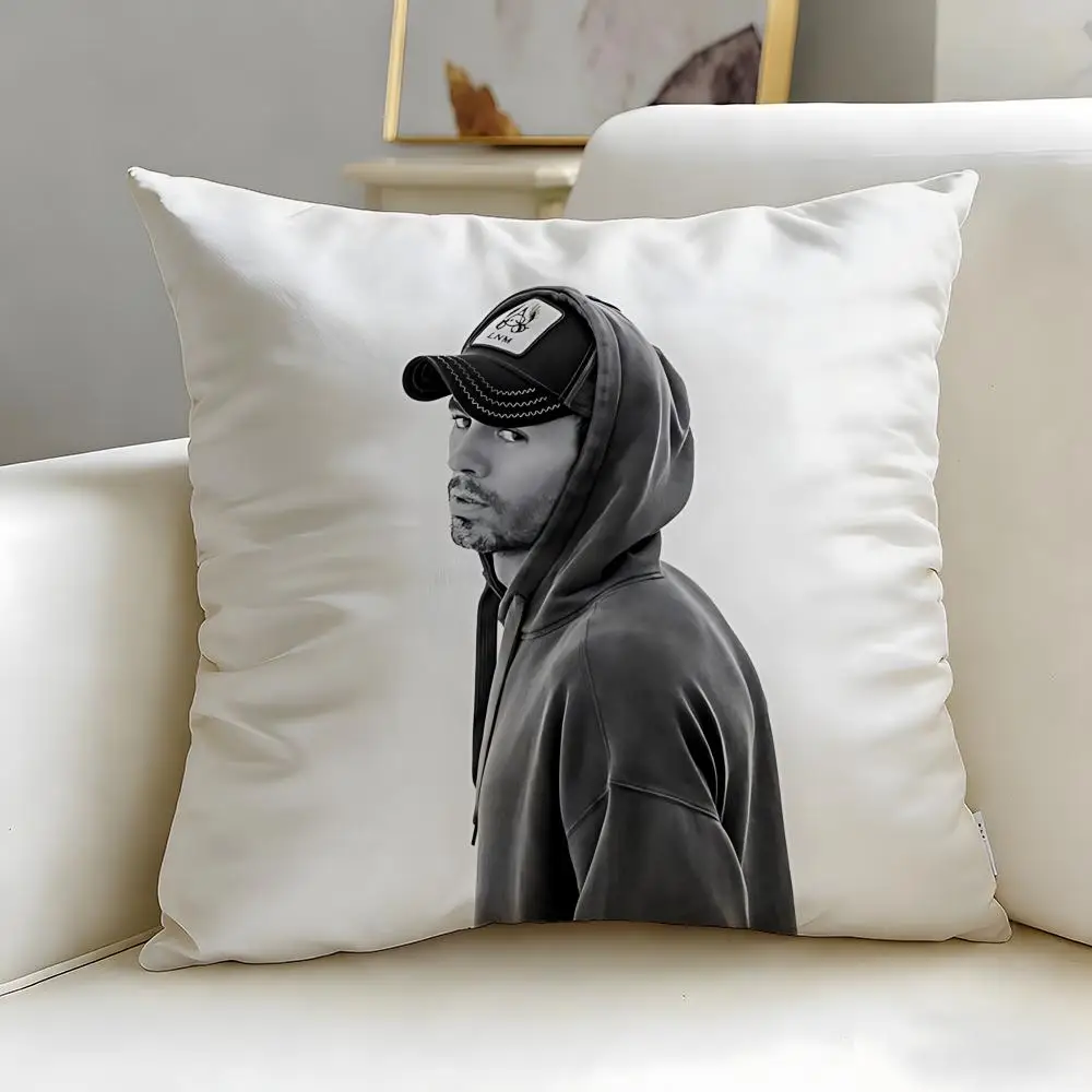Celebrity Enrique Iglesias Cushion Cover Soft & Easy-Wash Pillow Case – Versatile for Couch, Bed, Travel and Office