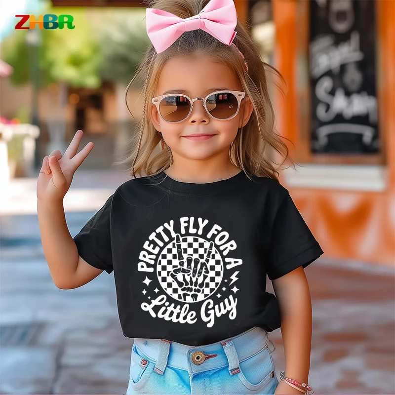 Kids T-Shirt Boys Rock Skeleton Hand Tee Casual Cotton Short Sleeve Top for Children Cotton Short Sleeve Top Girl Rock N Roll