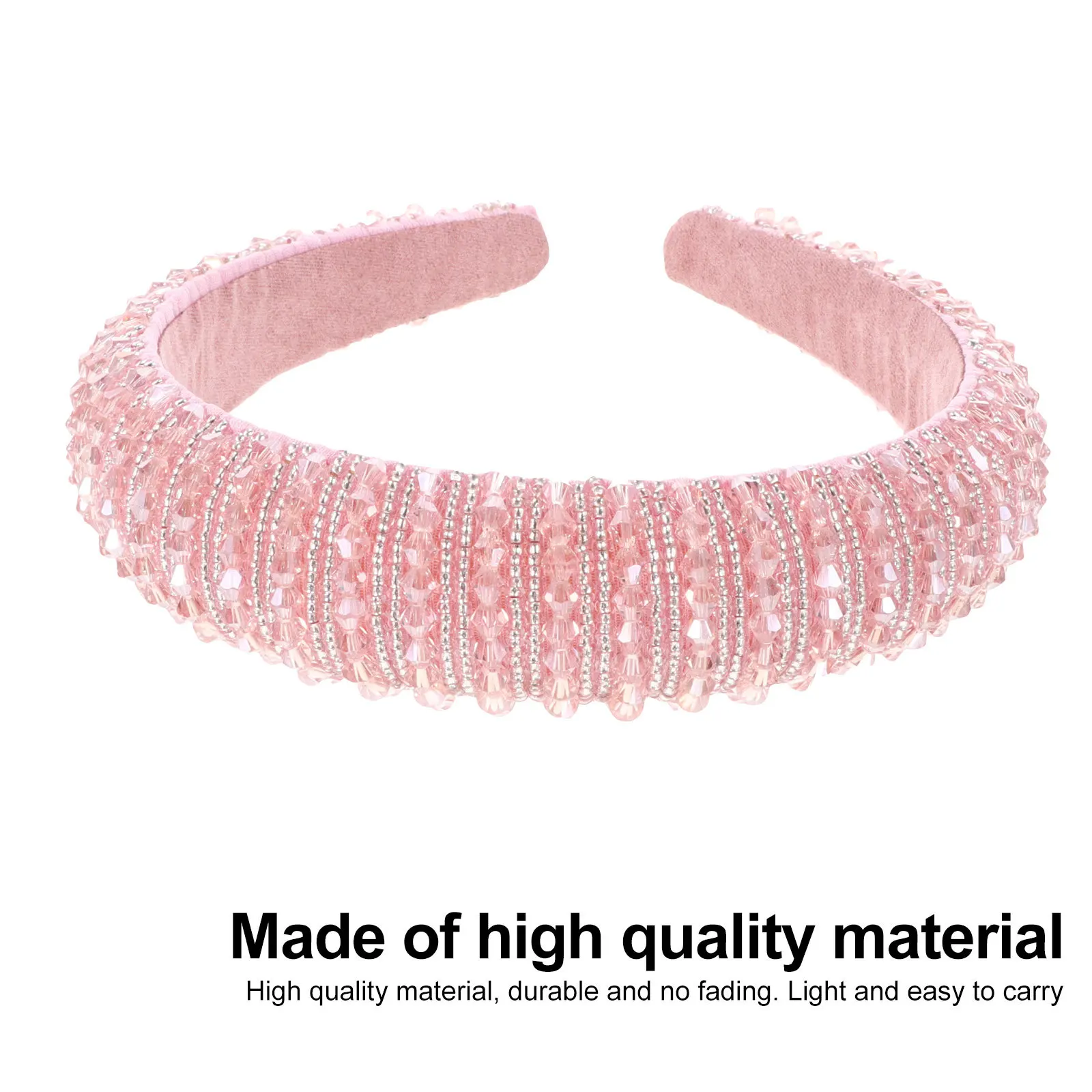 

2Pcs Crystal Headband Shiny Rhinestone Hair Band Stylish Party Costume Accessory Eye-Catching Non-Fading Lightweight