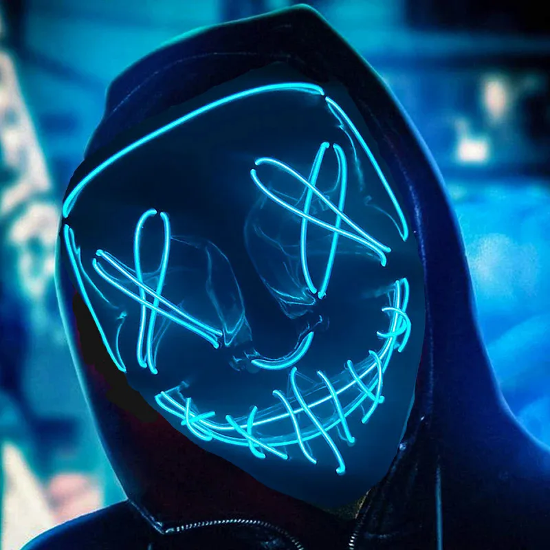 Glowing Cosplay EL Wire Neon Mask Horror Skull Mask Glowing Carnival Party Supplies halloween