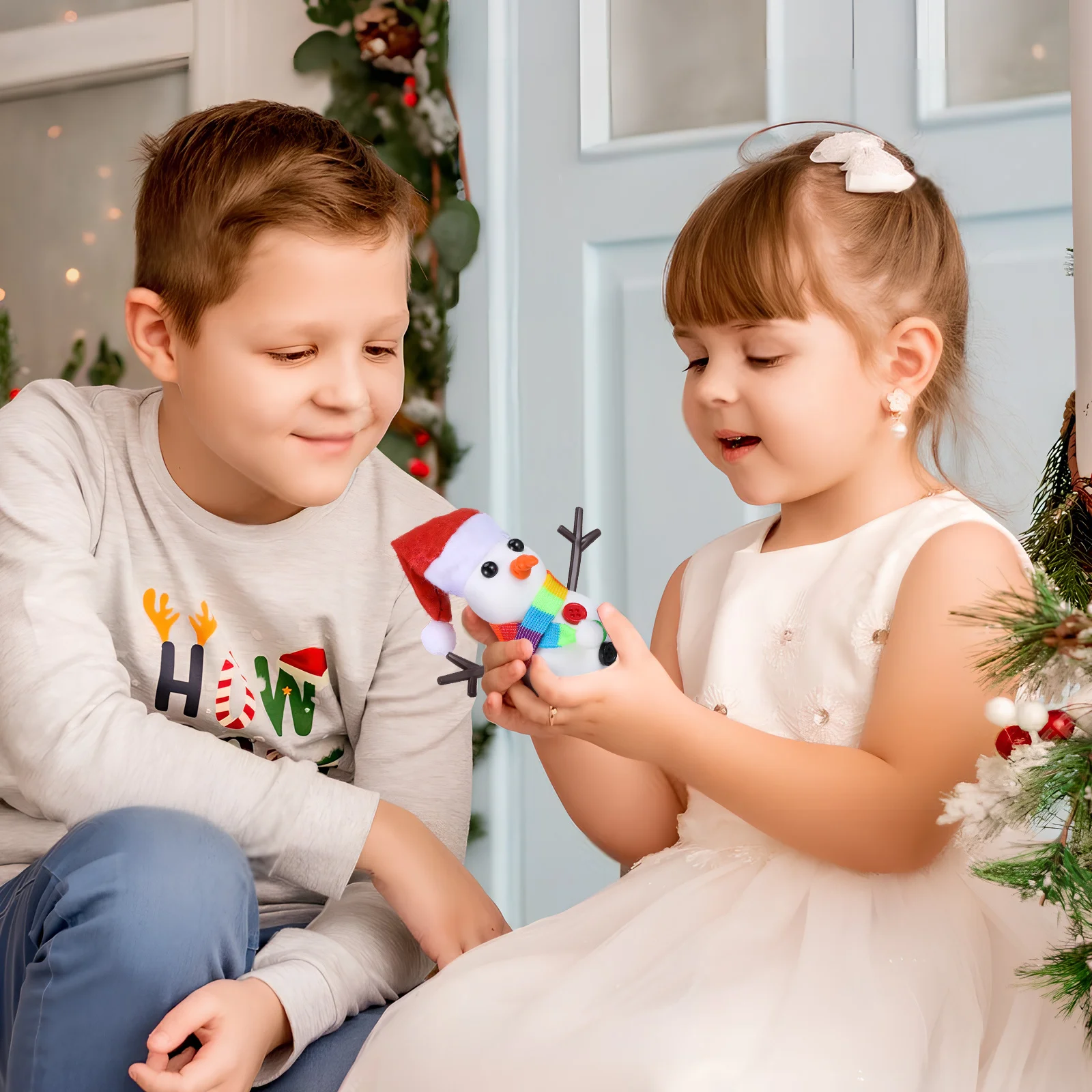 

96Pcs Snowman Craft Kit Soft Clay Creative Xmas Holiday Party Supplies DIY Christmas Activities Make Your Own Snowman Kit