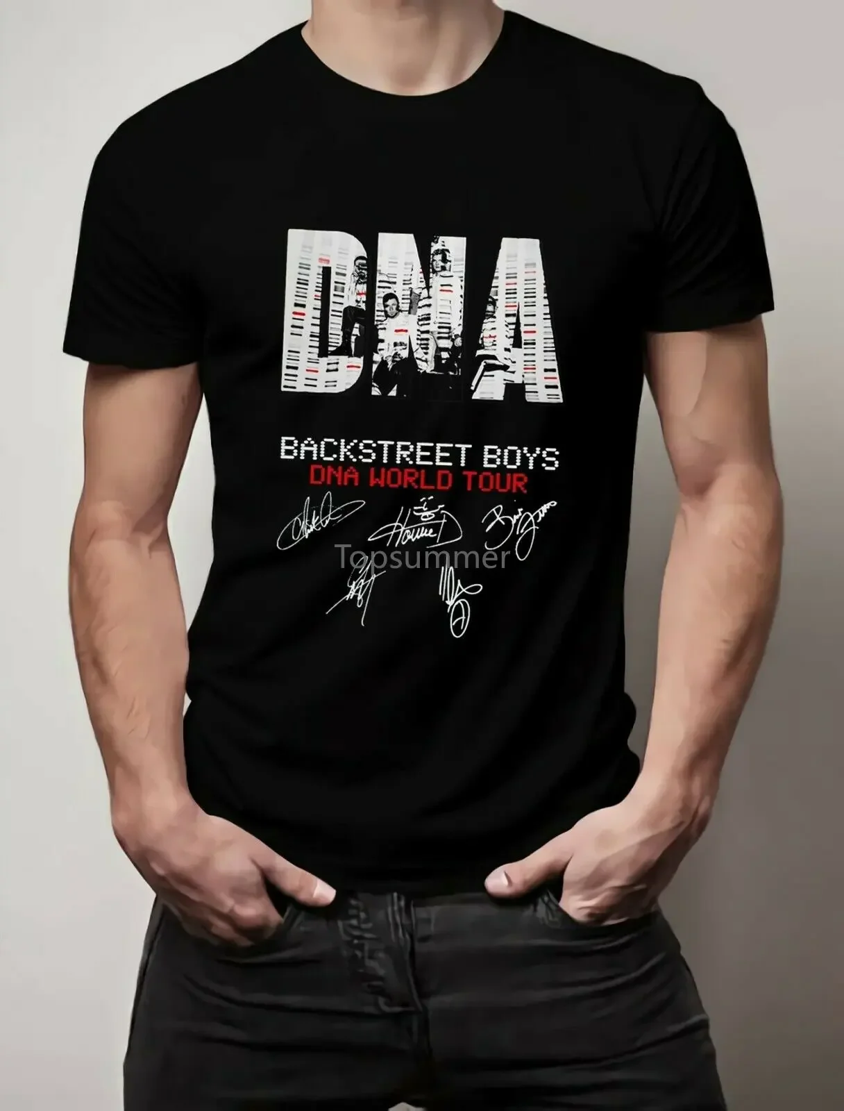 

Backstreet Boys Dna Tshirt World Tour Logo Unisex T-Shirt Size S To 3Xl Print T Shirt Harajuku Short Sleeve Men Top Tee