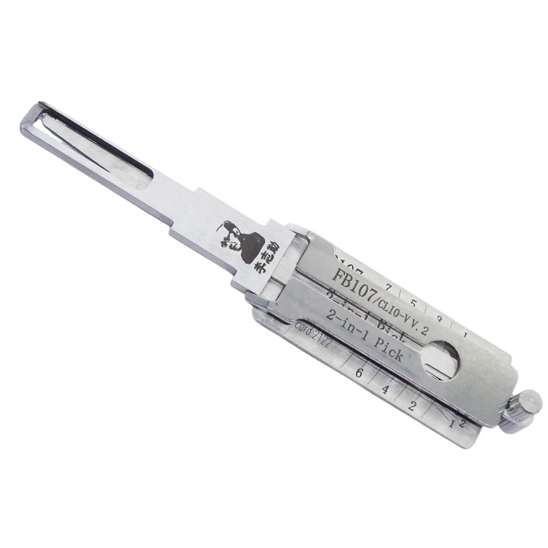 Lishi FB107 CLI0-V 2 in 1 Locksmith Tool Lock Pick & Decoder Vertical Milling for Renault Models