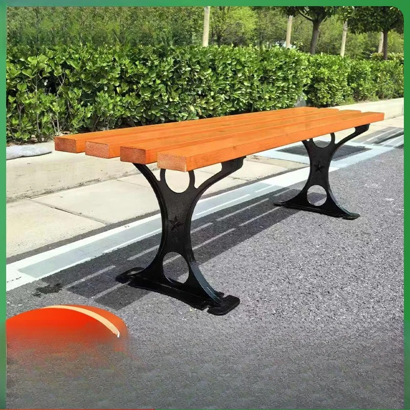 Park chair, outdoor bench, outdoor leisure backrest, anti-corrosion wood and iron cast aluminum seat, courtyard community b