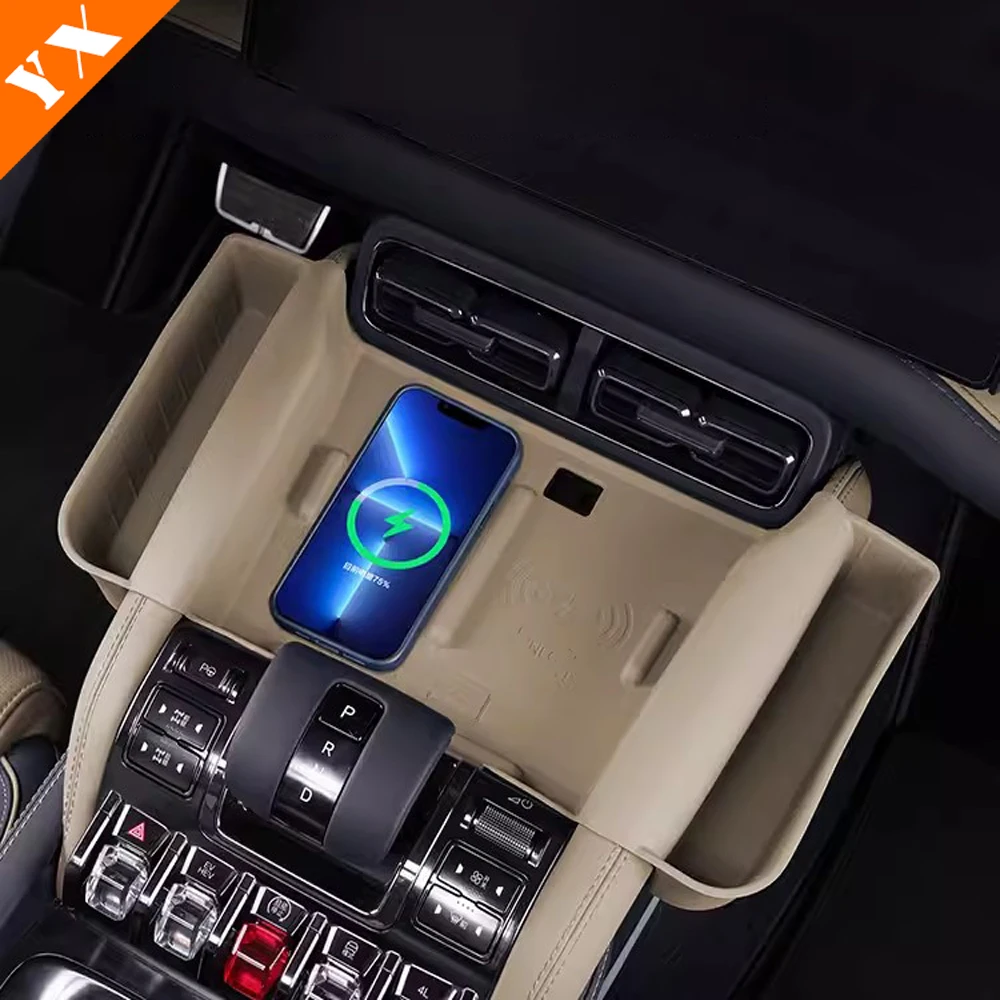 For BYD Leopard 5 Accessories 2024 2025 Car Wireless Charging Silicone Pad,Central Control Storage Box Pad,Anti Slip Protection