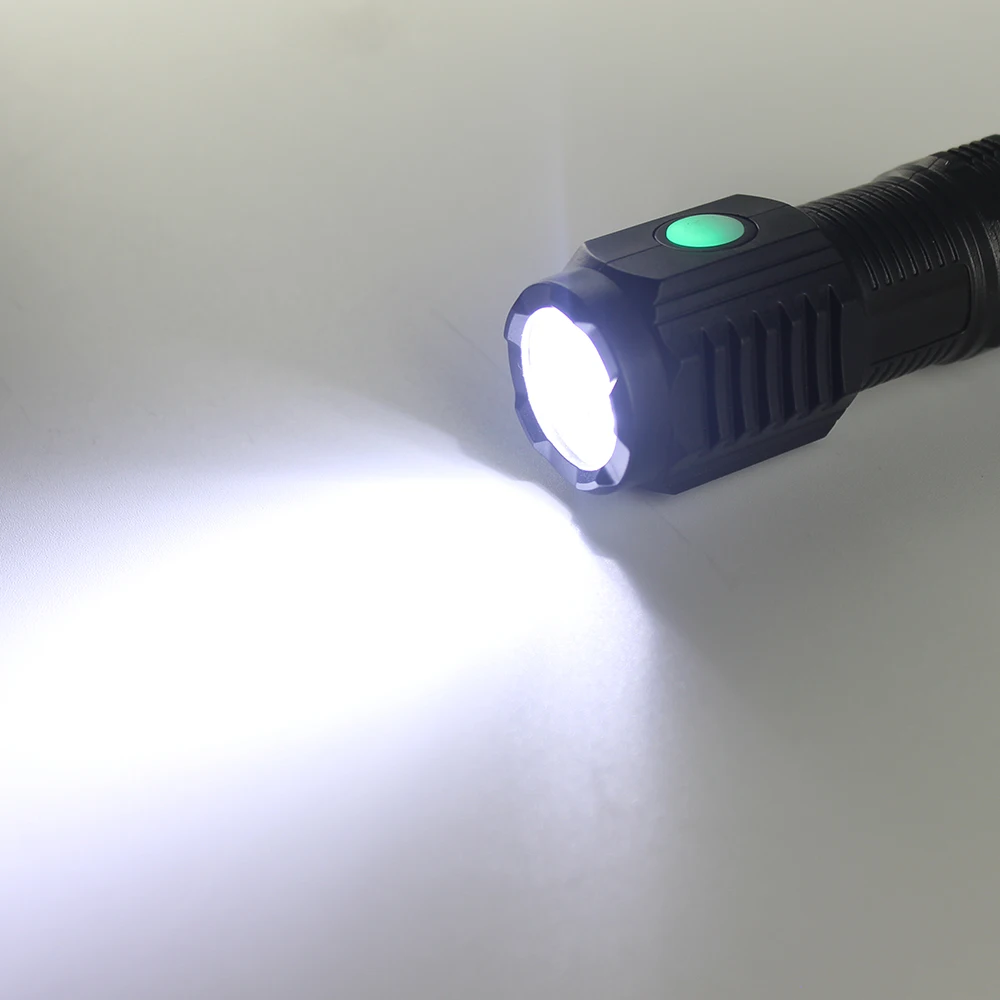 Mini Three Eyes LED Flashlight Torch USB Rechargeable Light Outdoor Camping Hunting Fishing Walking Riding Lighting Lamp