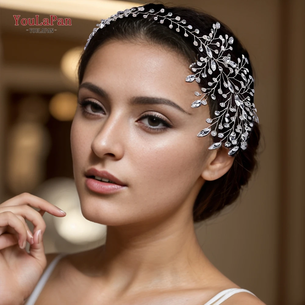 YouLaPan Wedding Crystal Bride Hair Band Bridesmaid Handmade Hair Accessories Women Rhinestone Headwear Girl Party Gift HP581