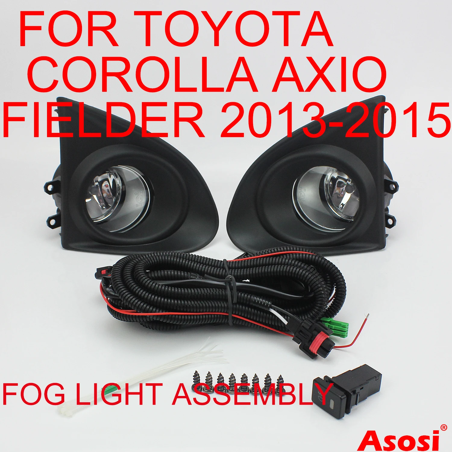 Fog Light Driving Lamp Kit For Toyota Corolla Axio Fielder 2013 2014 2015 Full Set Replace or Upgrade With Bulb Switch Frame