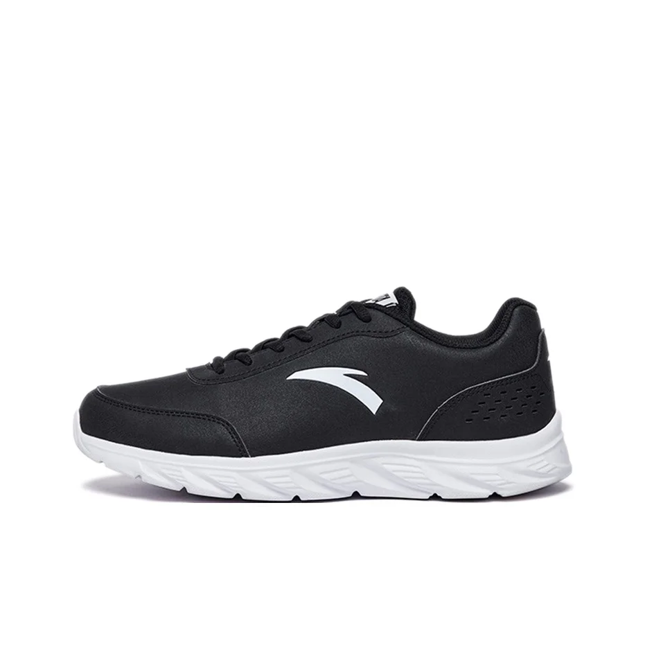 

Anta Fabric Cushioning Slip Resistant Abrasion Resistant Lightweight Low top Casual Running Shoes Men's Black White 91835529-1