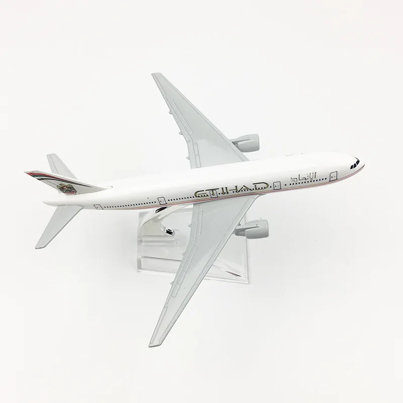 16CM Alloy aircraft model Etihad Airlines Boeing777 Diecast Aviation Plane Collectible Miniature Toys for Boys Dropshipping