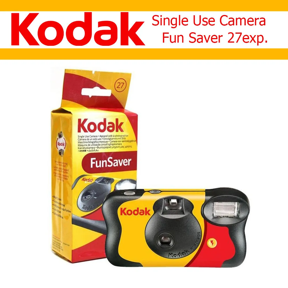 1/3/5 Pcs Original Kodak FunSaver Single Use Camera With Flash Disposable Point-and-Point Film Cameras 27 Sheets 39 Sheets