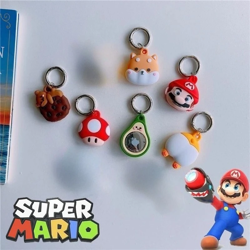 Силиконовый чехол с рисунком Супер Марио для Airtag, портативный брелок с защитой от потери, защитные аксессуары, чехол-локатор-трекер для детей