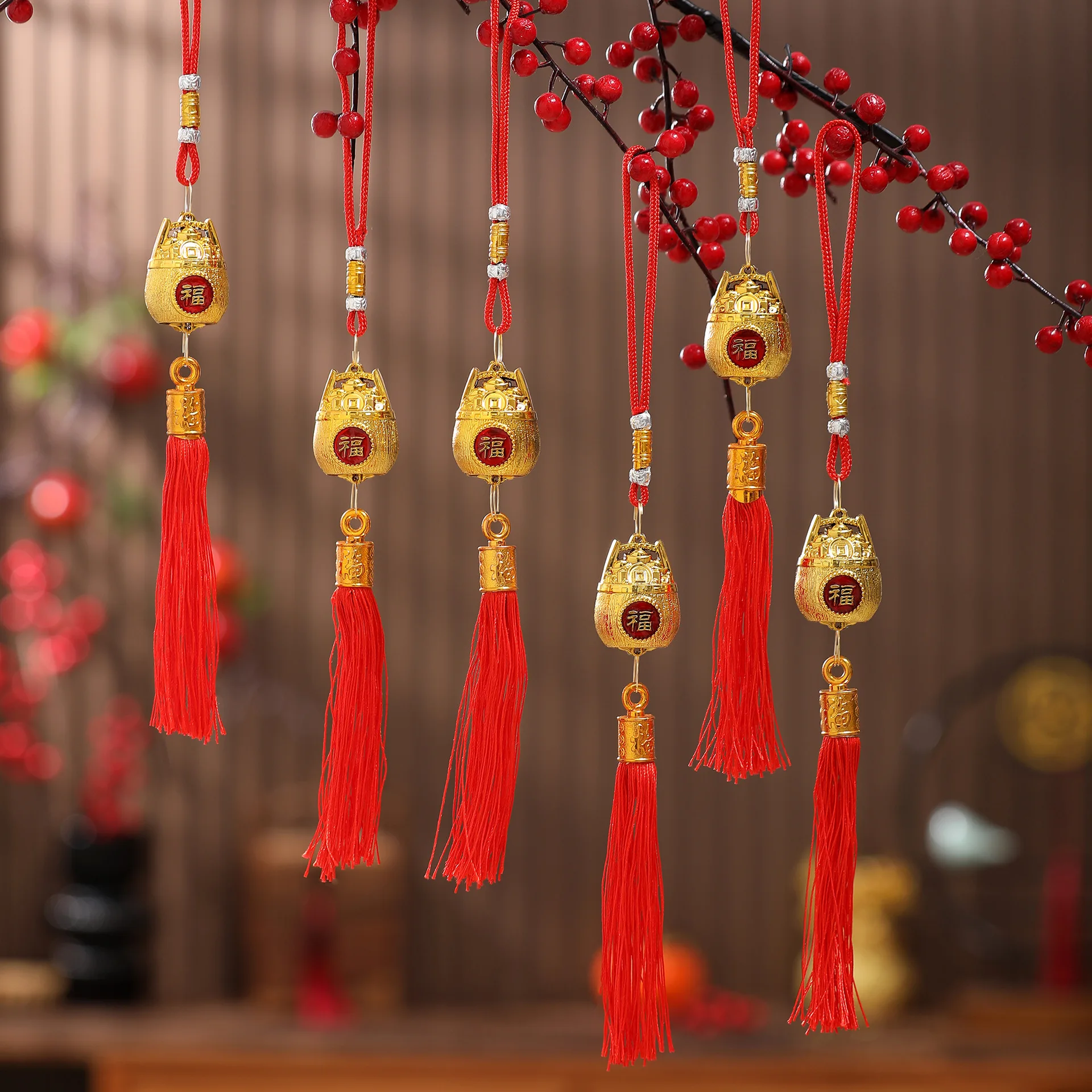 2026 Year of the  Miniature Landscape Ornament Plastic Waterproof Golden Color Zodiac  Indoor Outdoor Decoration
