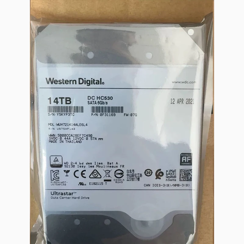 Untuk 14TB HC530 hard 14TB 7.2K SATA3 512M helium hard disk