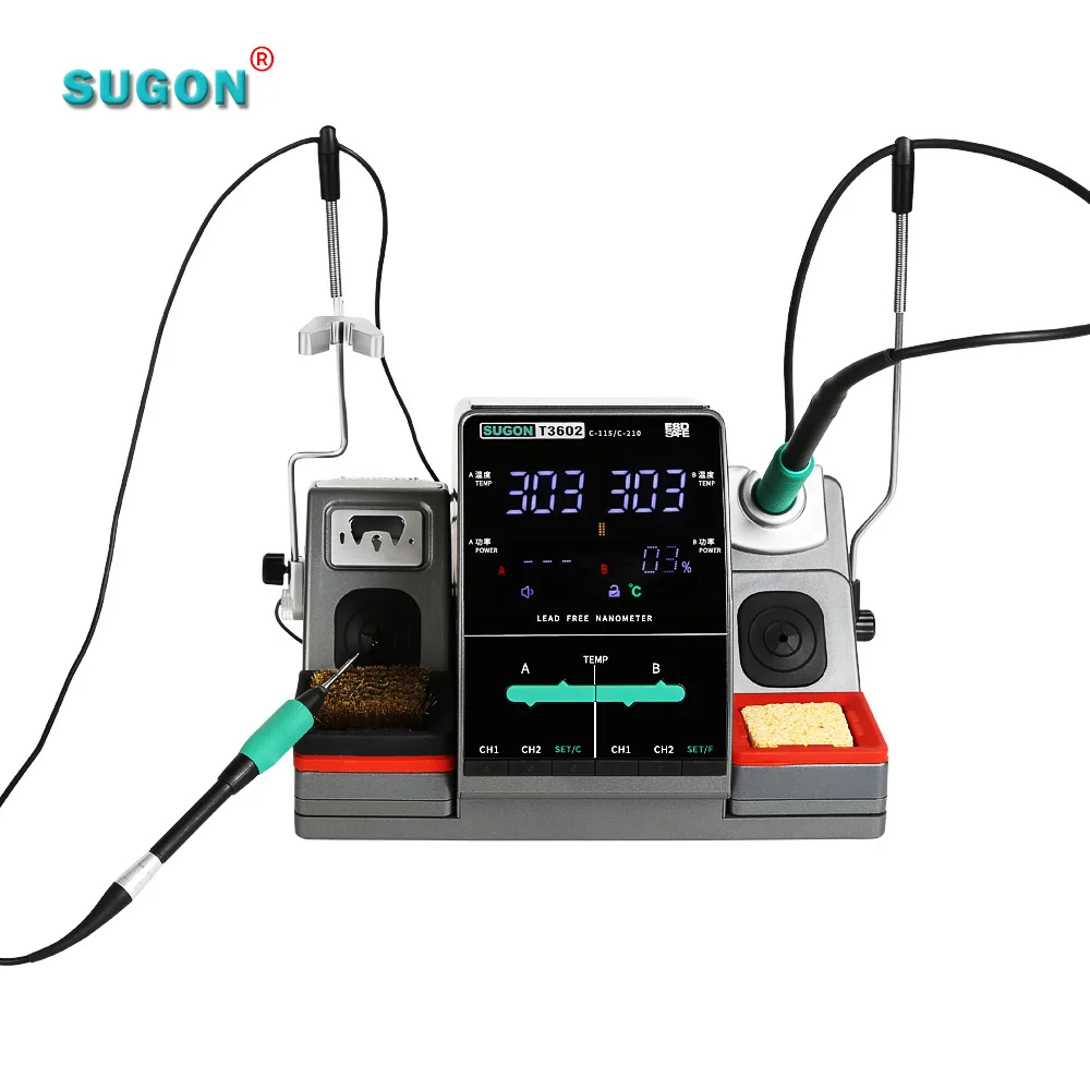 

2 In 1 Double Soldering Station Sugon T3602 Desoldering Station With Original 210 115 Soldering Tips