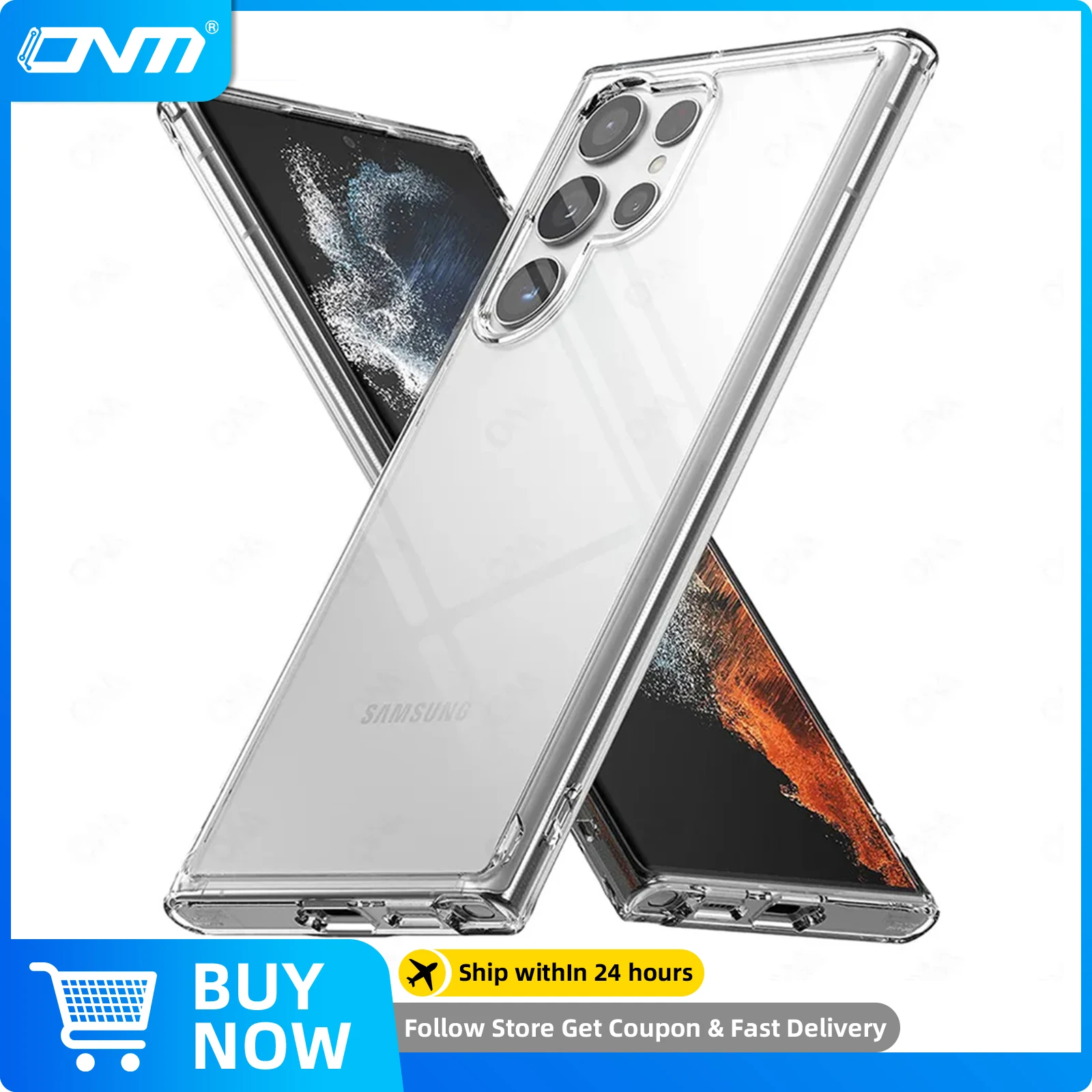 Crystal Clear Case for Samsung Galaxy S23 S22 S21 Plus Ultra FE Flexible Soft Frame + PC Hard Back Cover Crystal Protective Case