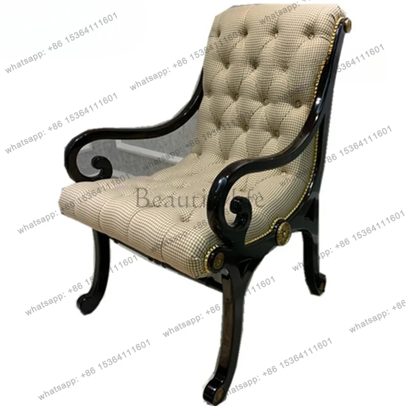 

European solid wood leisure chair single leisure sofa single chair villa mansion living room decoration revival