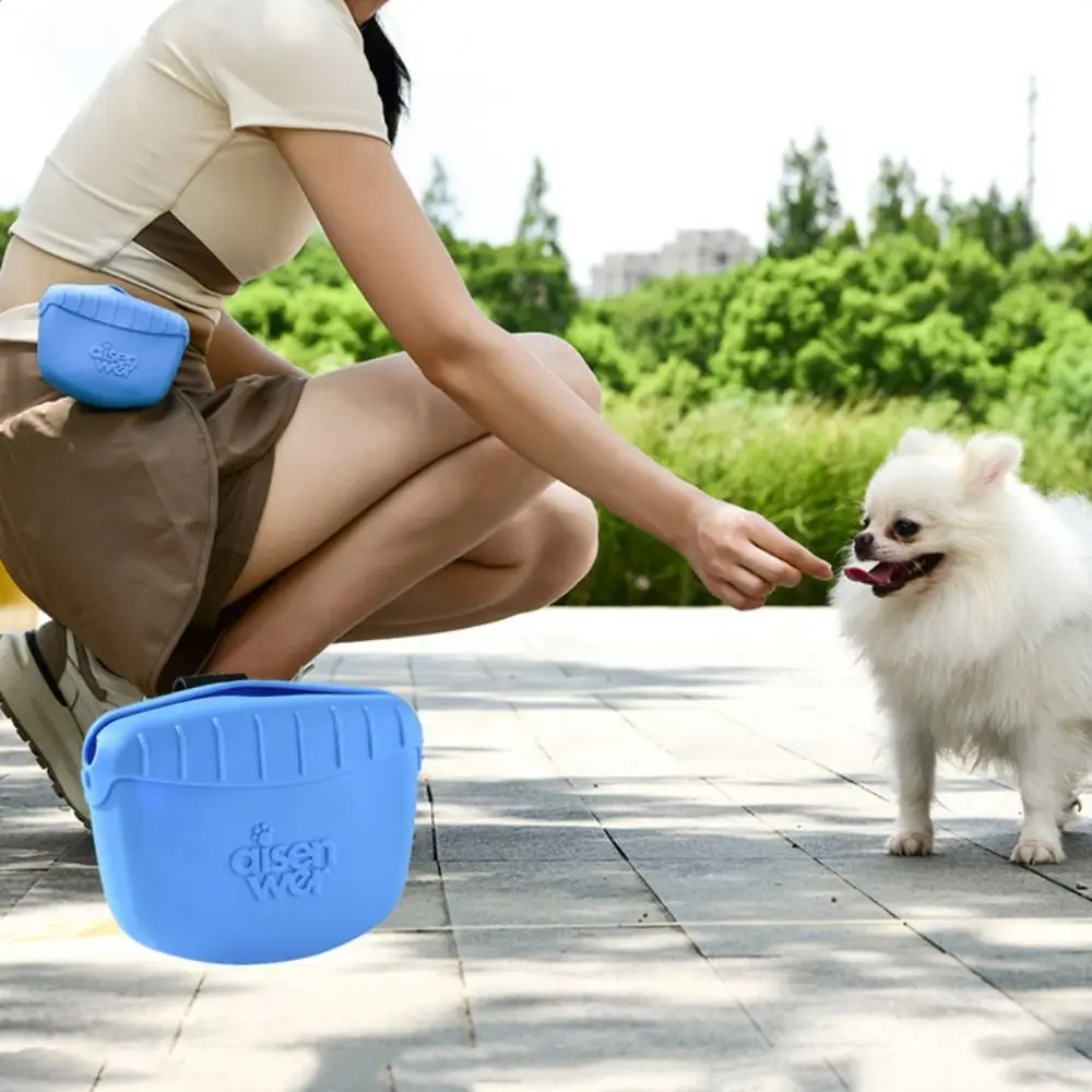 

Portable TPR Dog Treat Pouch Candy Color with Waist Belt Clip Dog Reward Waist Bags Soft Pet Snack Carrier Travel