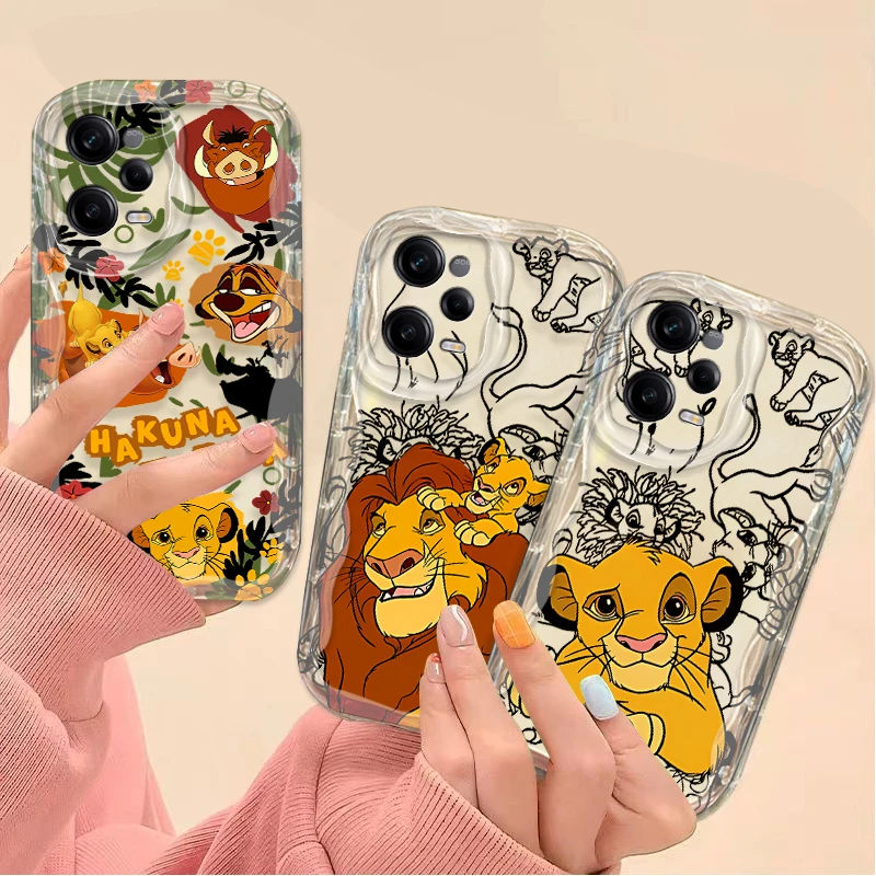 Cartoon Disney Lion King 3D Wave Case For Xiaomi Redmi Note 13 12 Pro Plus 4G 5G 12S 11S 11 10 10S 9 9S Redmi 14C 13C 12C A3