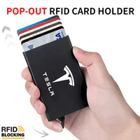 Credit Card Holder Metal Thin Slim Smart Wallet Men Women Wallets For Tesla Model 3 Model X Model S Model Y Car Accessories