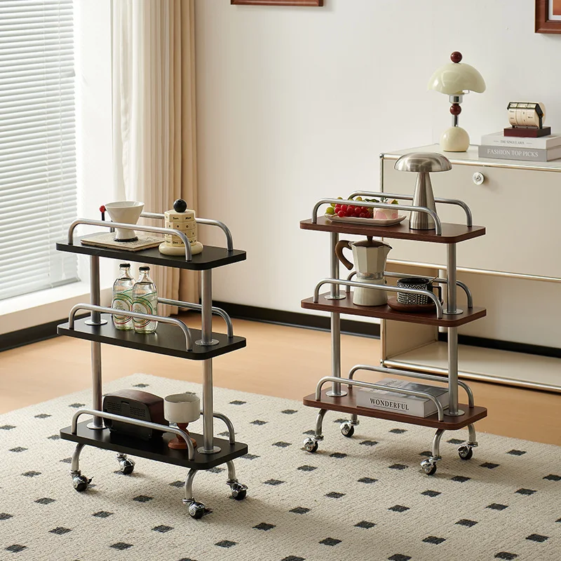 Небольшая полка для тележки, передвижная прикроватная тумбочка, полка для закусок, многослойное хранилище