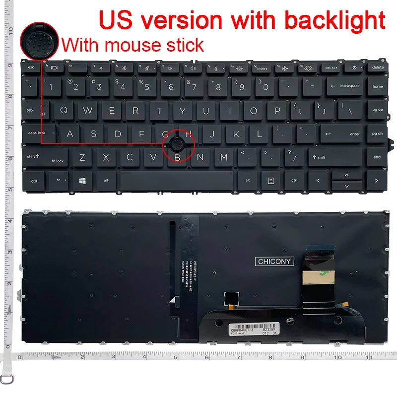 Klawiatura US/RU do HP 840 G7 840 G8 845 G7 845 G8 745 G7 745 G8 zbook14 G7/G8 ZBook Firefly 14 cali G7 G8 HSN-I36C-4 — zdjęcie produktu 4