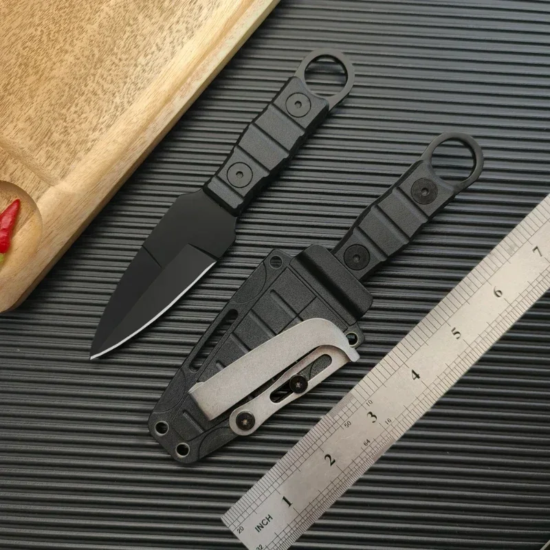 Outdoor Camping Adventure Mini Straight Knife, edc Portable Self-Defense Survival Knife with K Sheath, High Hardness