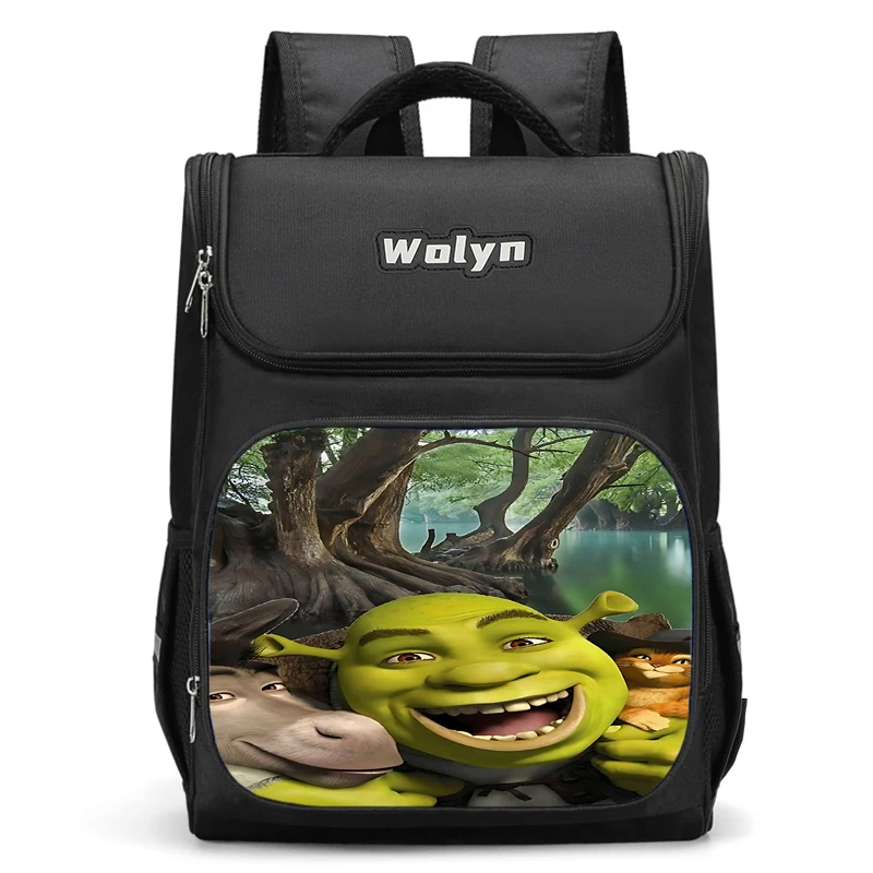 Large Child Funny S-Shreks Cartoon Backpack Boy Girls School Bag For Men Women Traveling Backpack Durable and Multi Compartmen