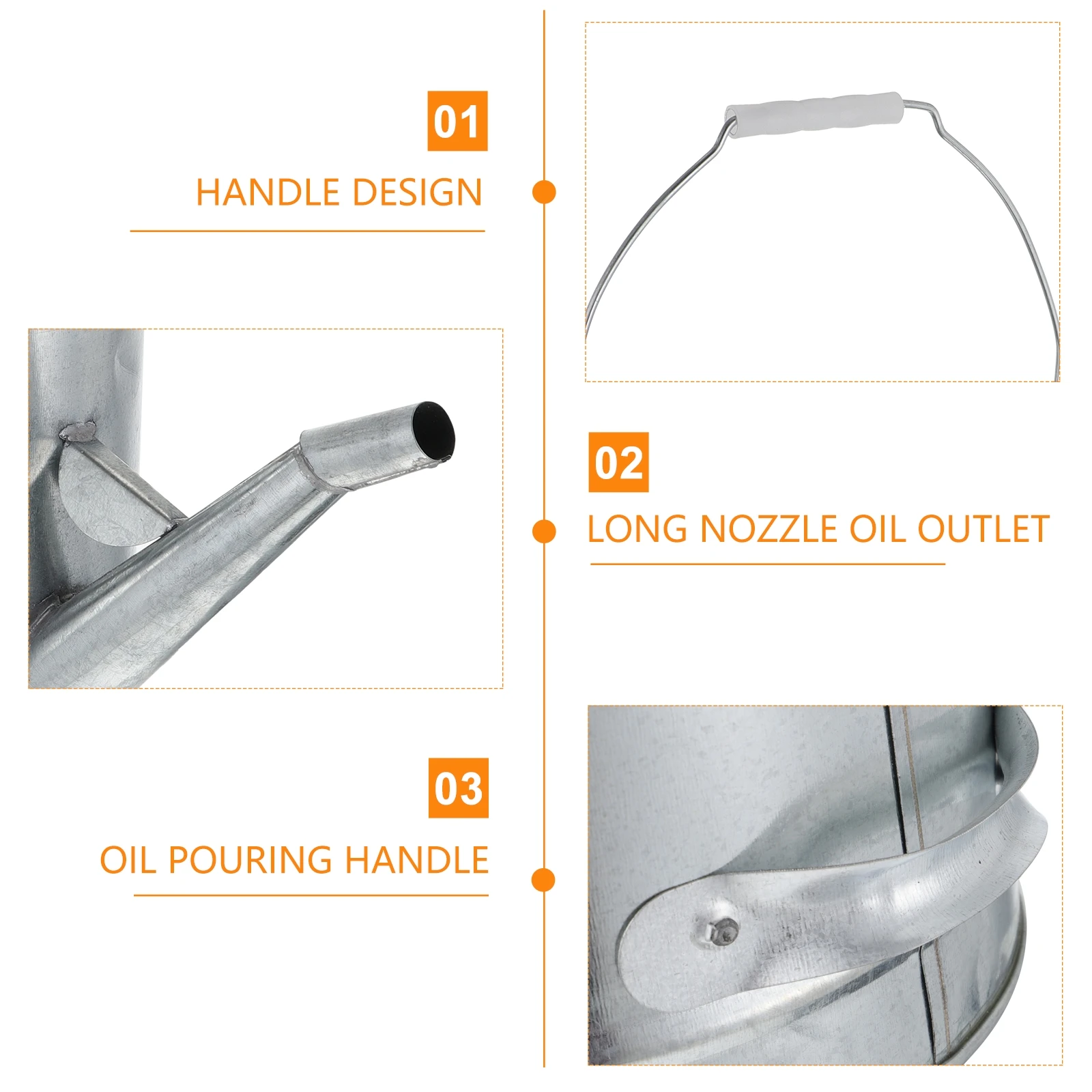 

Oil Storage Barrel Durable Thickened Material Large Outlet Inlet Design Easy Use Gasoline Household Iron Sheet Refueling