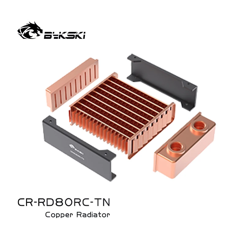 Bykski Pure Copper Radiator 30mm Thick 80mm Fan High-performance Heat Dissipation Water Cooling Radiators CR-RD80RC-TN