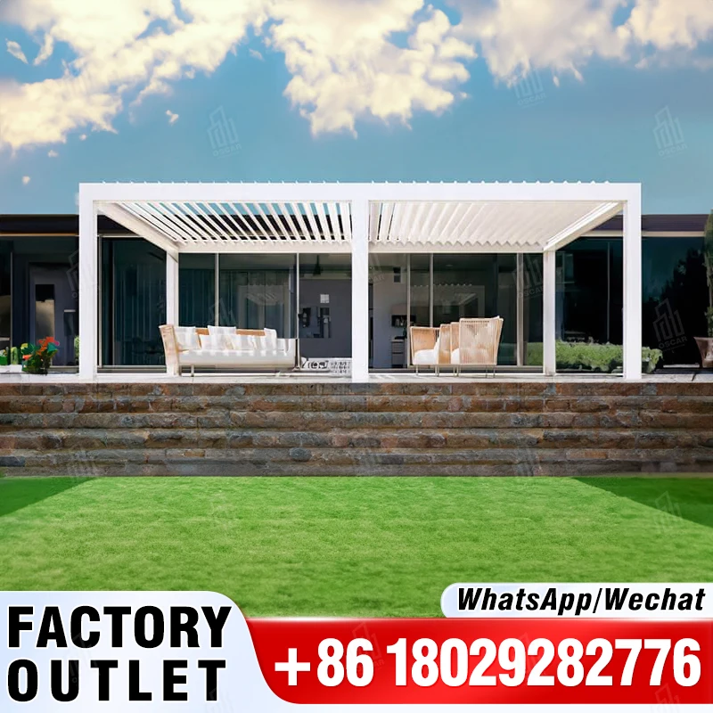 

PVC retractable folding pvc pergola roof system pergolas Private customized villa garden retractable roof