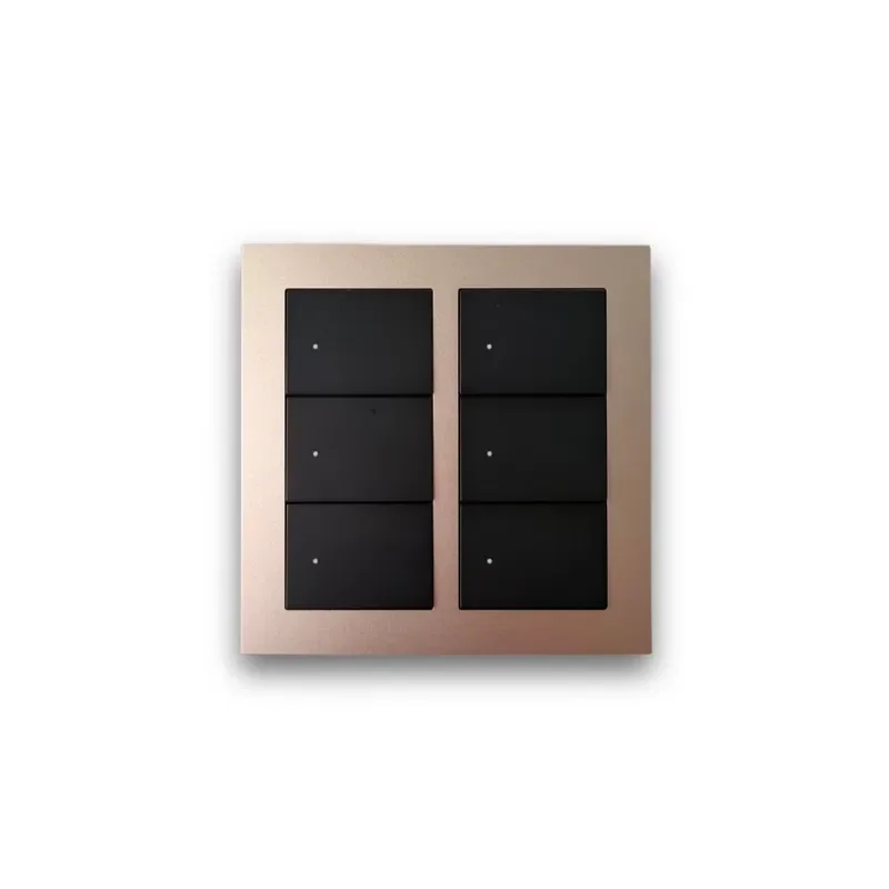 JINK Aluminum Alloy Smart Switch Matter Thread 6 Key Scene Switch Homekit 2032mAh Battery, Wireless App Control Home