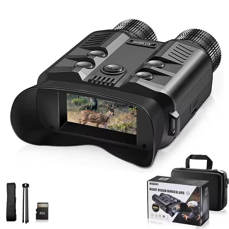 NV500 1080P Binoculars Night Vision 5X Optical Full Dark Digital IR Telescope 3'' Screen Photo Video Recording Hunting Camera