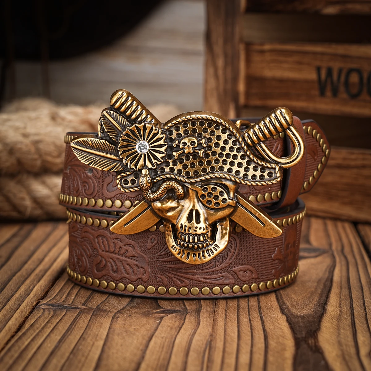 남녀공용 카우보이 PU 가죽 벨트, 빈티지 말 벨트, 청바지용 꽃 각인 버클 벨트