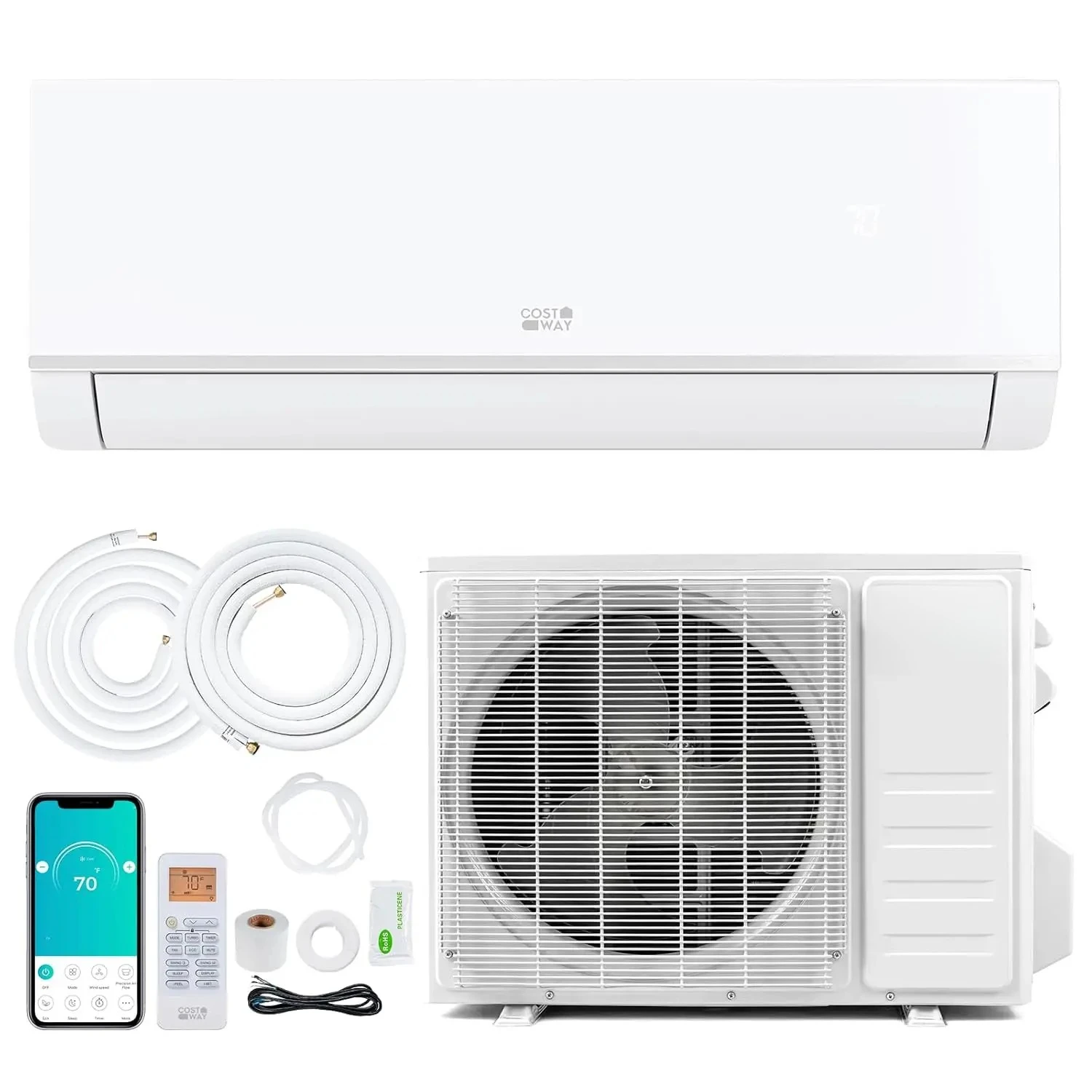 20 SEER2 115V Inverter Mini Split AC 12000BTU Air Conditioner and Heater Wifi Enabled Energy Efficient Cooling Heating Unit