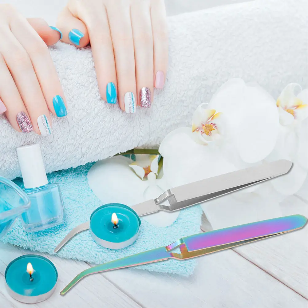 

4 Pcs Tweezers Acrylic Uv Gel Tips Finger Fixing Clip False Nail Shaping Locking Art Clips