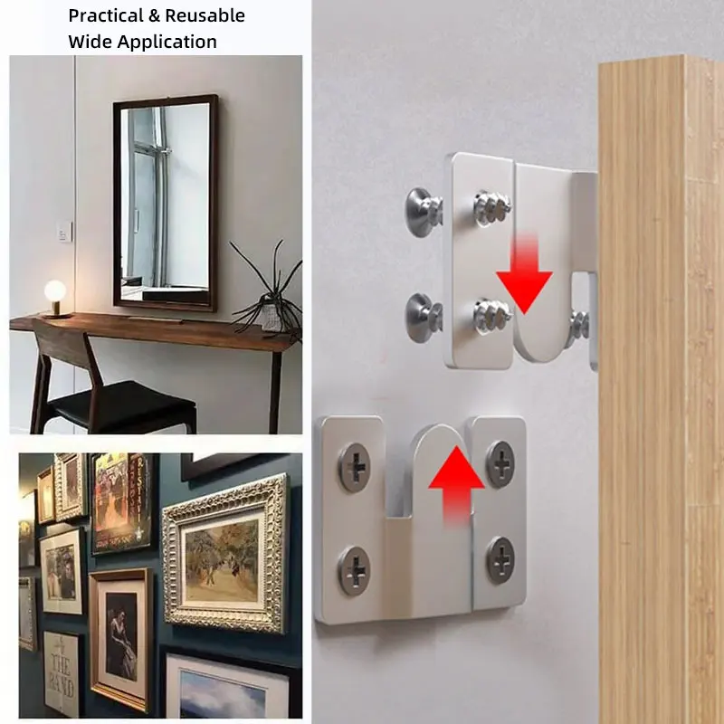 10PCS(5Pairs) Interlock Hanging Buckle Flush Mount Bracket Furniture Connector Wall Picture Frame Hanger Display Hooks