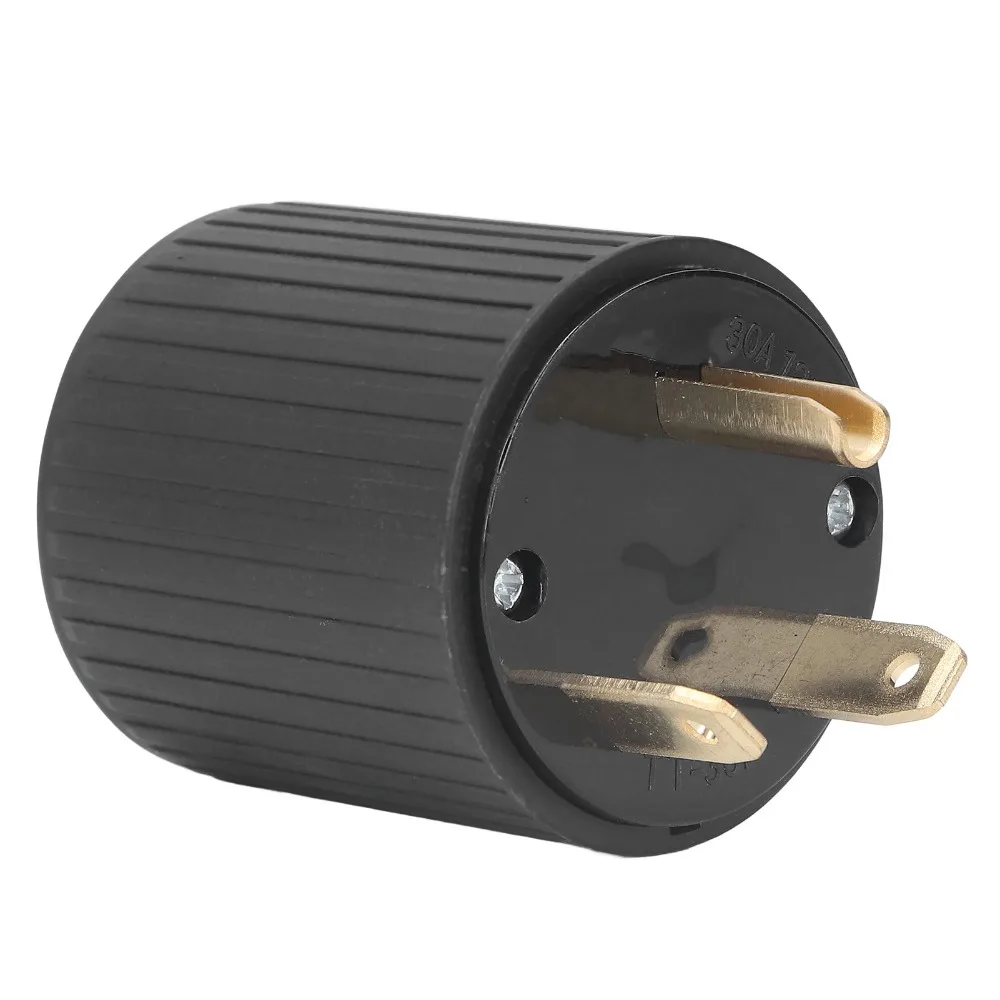 

TT‐30P Фиксирующая вилка 30A 125V 3-контактный фиксирующий адаптер Латунные контакты Генератор промышленного класса Адаптер с поворотным замком Сушилка