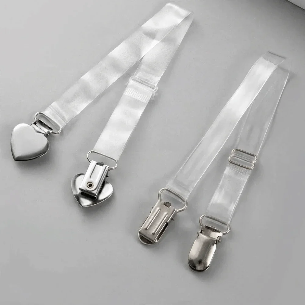 Transparent Invisible Shoulder Strap Adjustable Heart Duckbill Clip Clothes Clasp Invisible Portable Camisole Clip Underwear