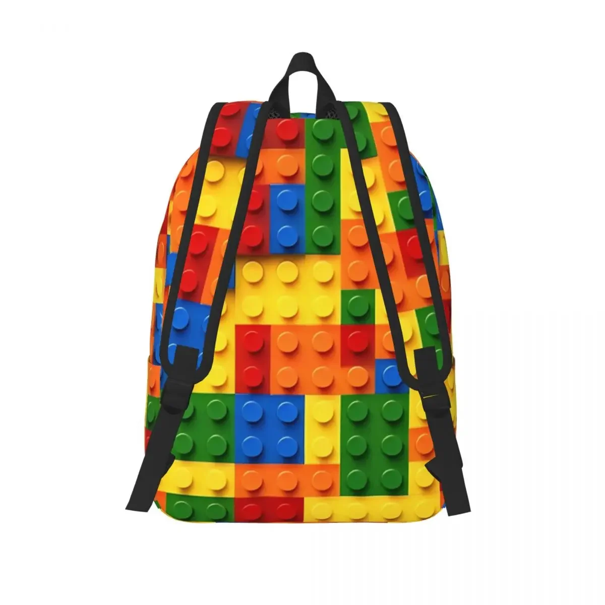 Sac à dos de construction de blocs de jeux amusants pour hommes et femmes, sac à dos de travail scolaire pour adolescents, sacs en toile pour ordinateur portable, cadeau coloré