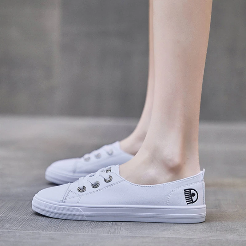 White Women Shoes Korean Fashion Casual Flats Shoe Woman Sneaker Spring Summer Loafers Footwear Choussure Femme Zapatos De Mujer