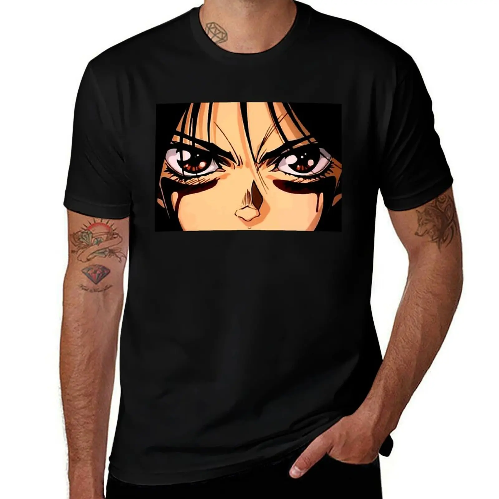 Gunnm - Gally - Alita: Battle Angel (Color) Camiseta Básica de Color Sólido de Manga Corta