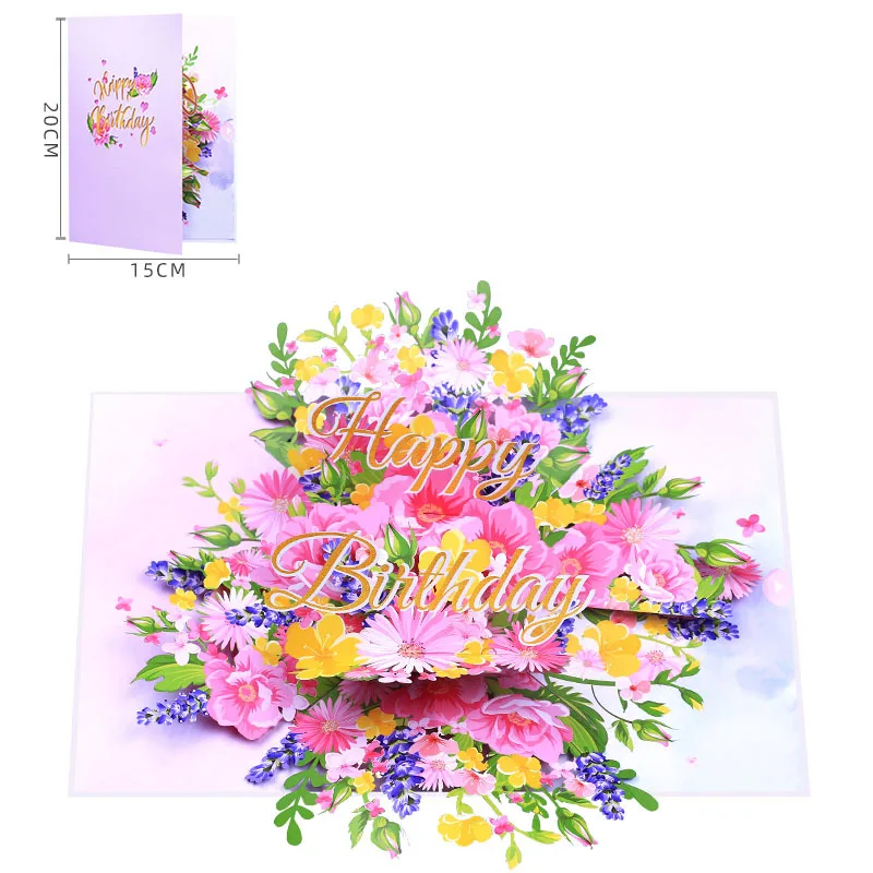 

10pcs Pink Daisy Flower Origami 3D Pop UP Greeting Card Invitation For Baby Shower Wedding Birthday Xmas Party Souvenirs Gift