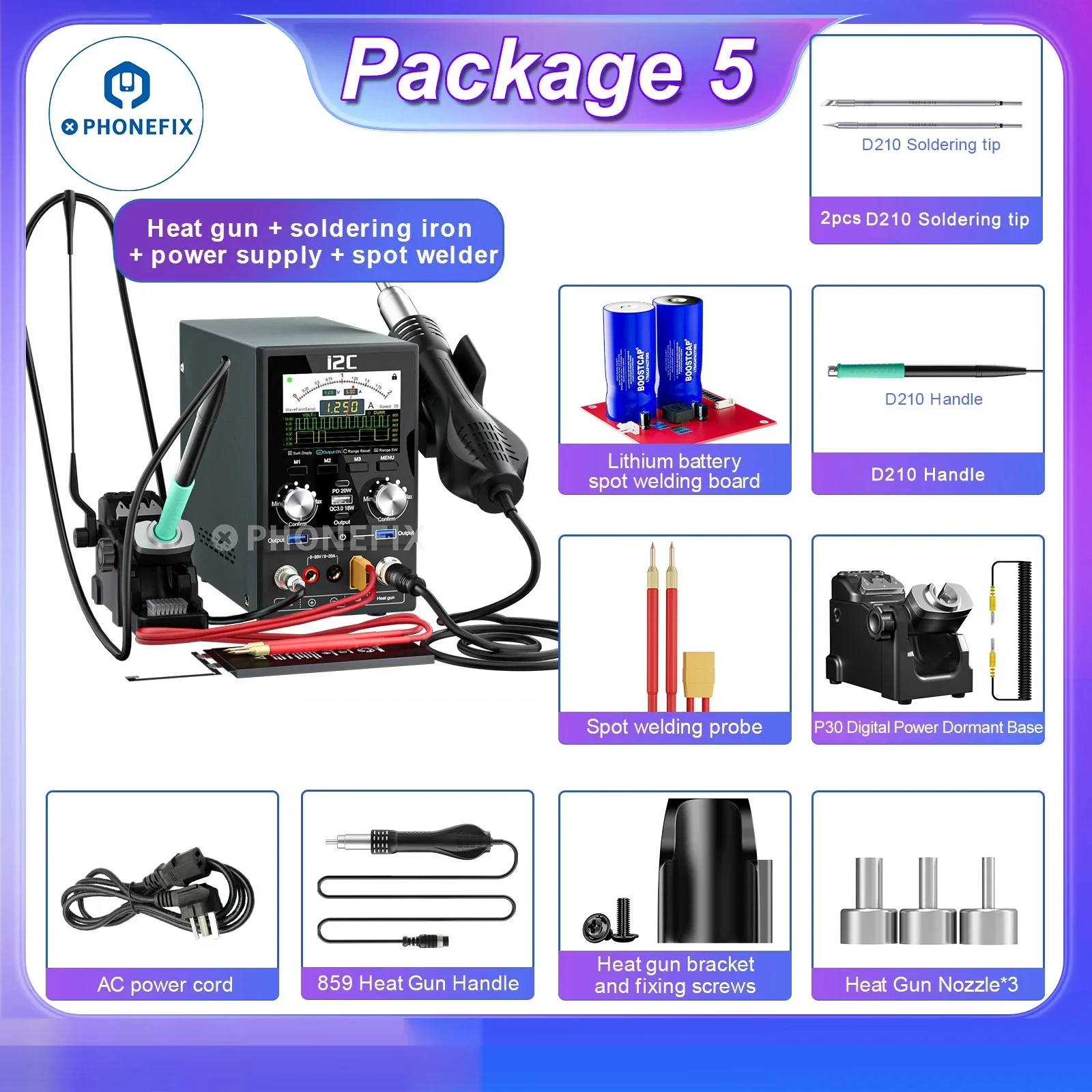 

i2C P30 Digital Power Supply Soldering Station Short Circuit Repair One-click Startup Charging Station for PCB Welding Repair