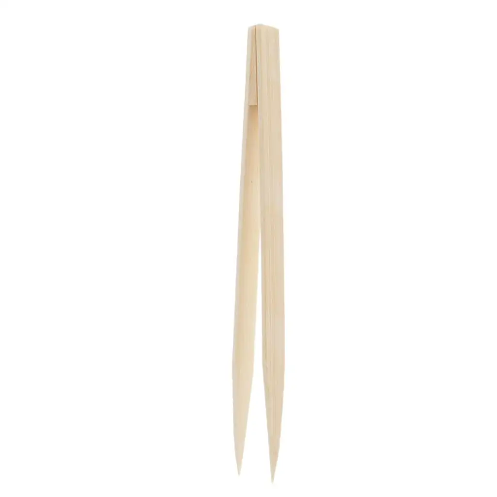 15cm Unpainted Wooden Bamboo Tweezers Friendly Tools Pincers