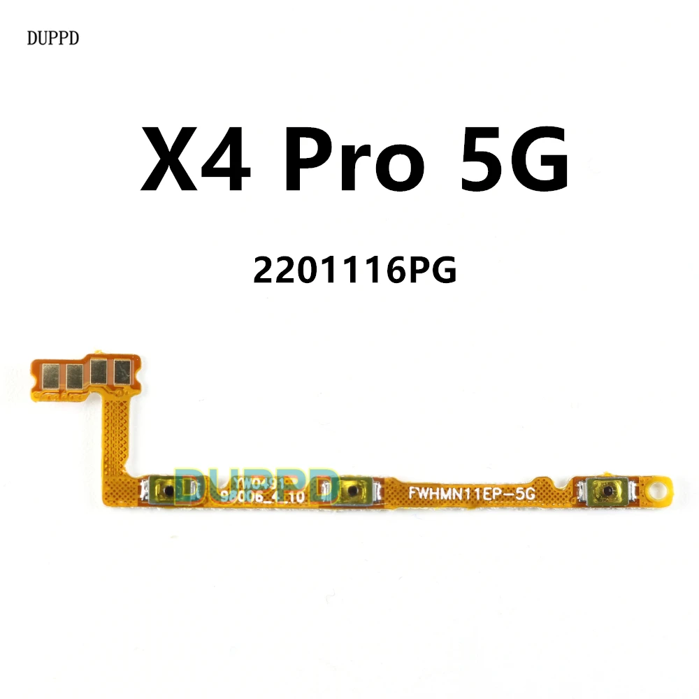 For Xiaomi Poco X4 Pro 5G X4Pro Side Button Flex Cable Power On Off Volume Switch Flex Cable Repair Parts 2201116PG